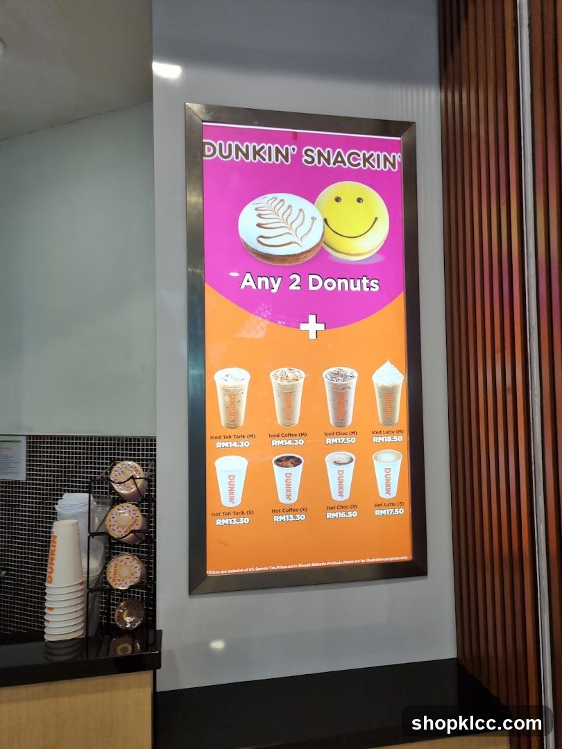 Dunkin' Snackin' Menu Board