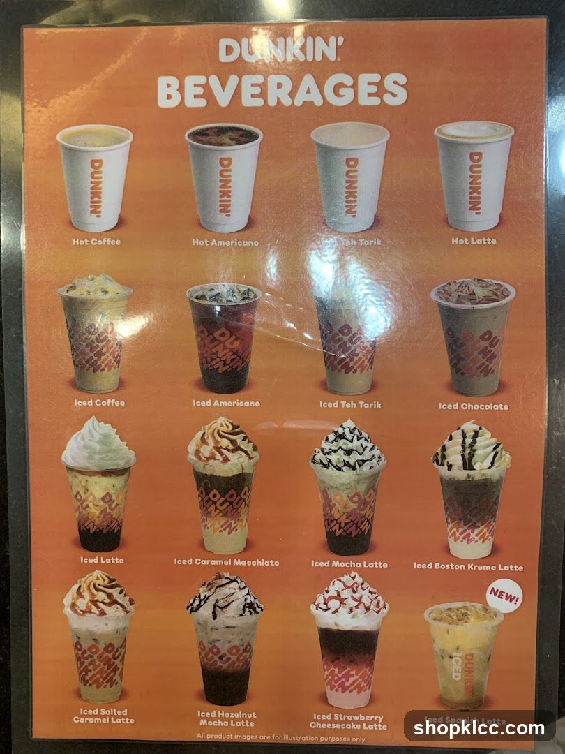 Dunkin' Beverages Menu Board