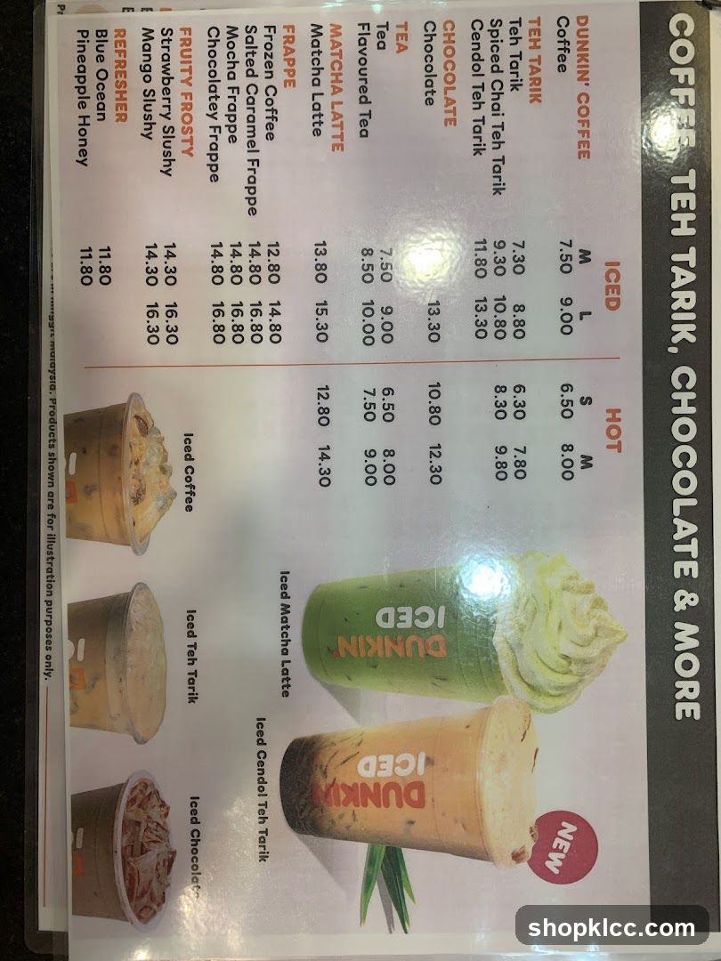 Dunkin' Coffee Menu