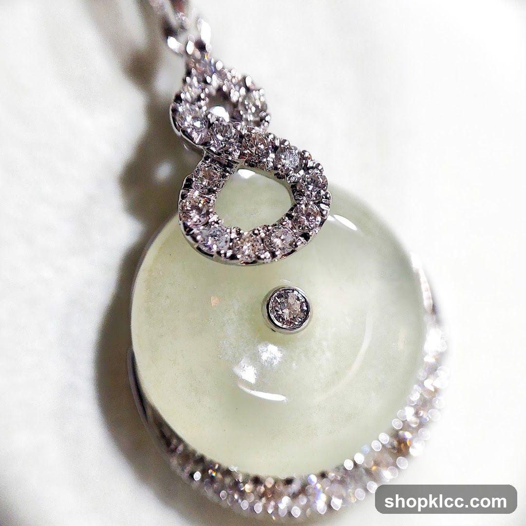 Jewelry Pendant with Jade and Diamonds