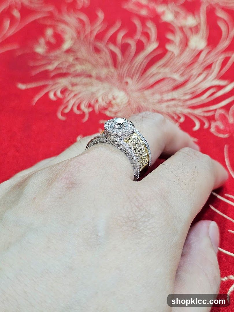 Diamond Ring on Finger