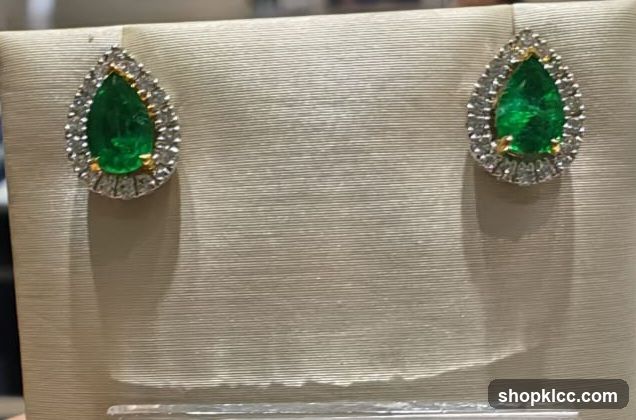 Emerald and Diamond Earrings Display