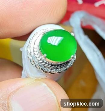 Jewelry Ring with Green Gemstone