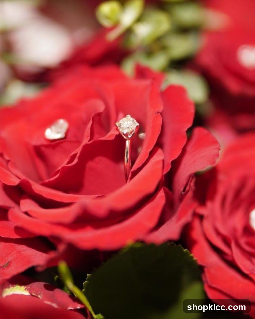 Red Roses with Diamond Ring