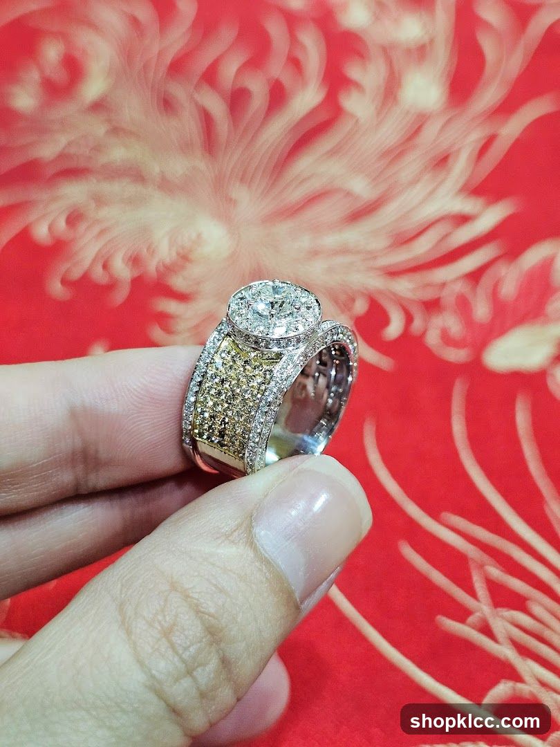 Diamond Ring on Finger