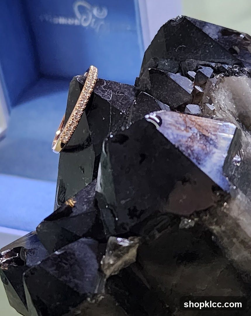 Ring on Black Crystal Cluster