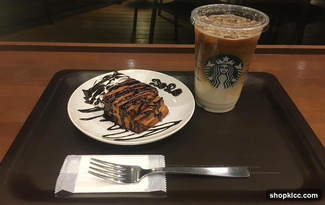 Starbucks Iced Coffee and Pastry