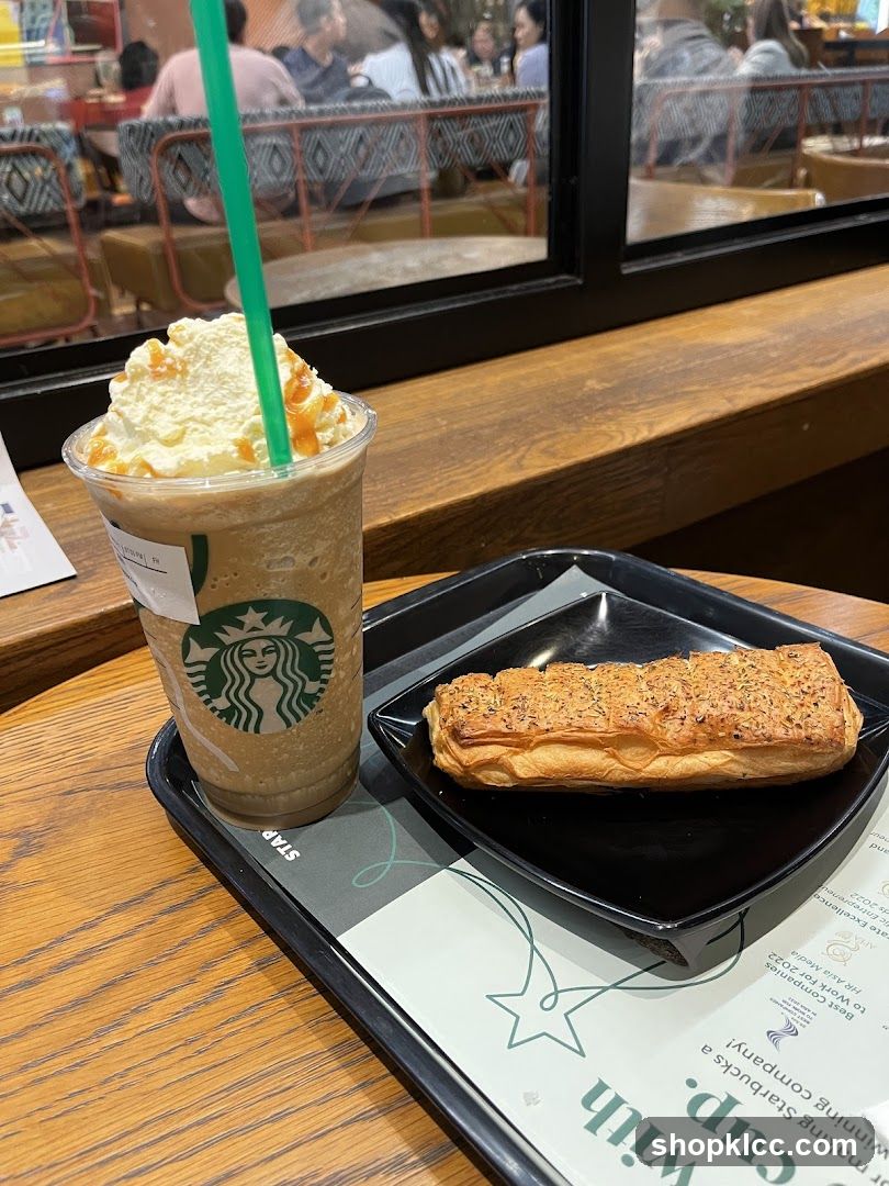 Starbucks Iced Drink and Pastry