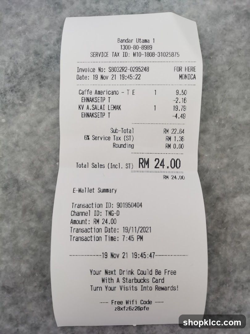 Starbucks Receipt