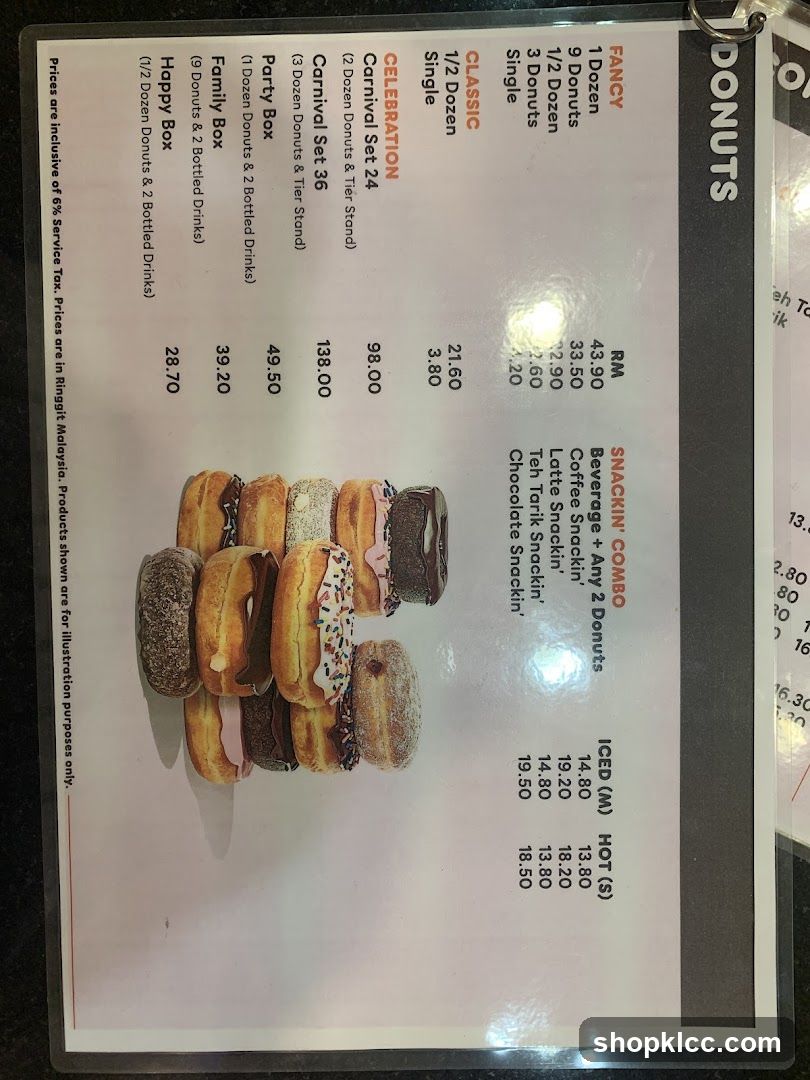 Donuts Menu