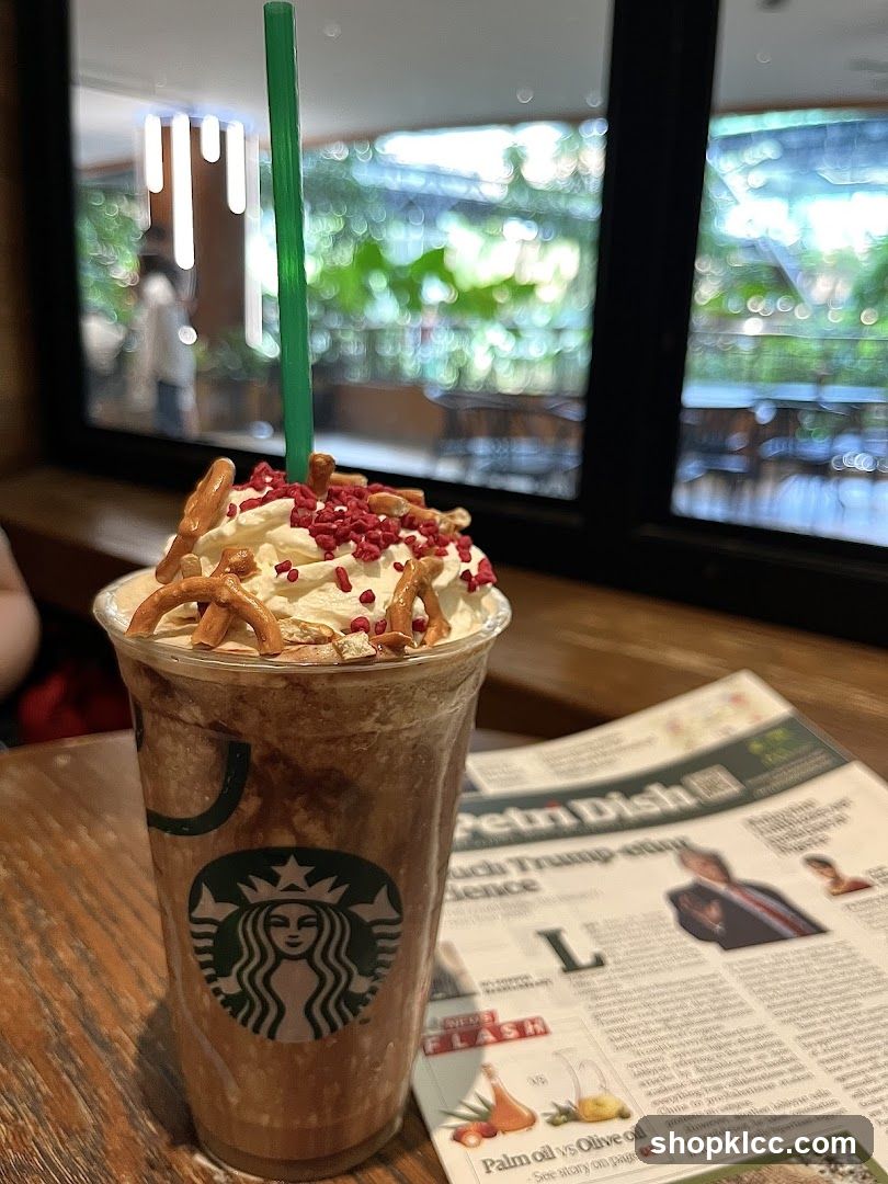 Starbucks Iced Drink with Pretzels and Sprinkles