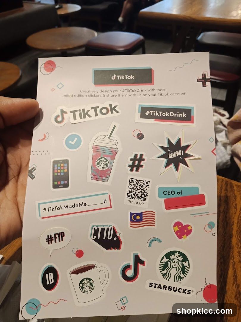 TikTok x Starbucks Sticker Sheet