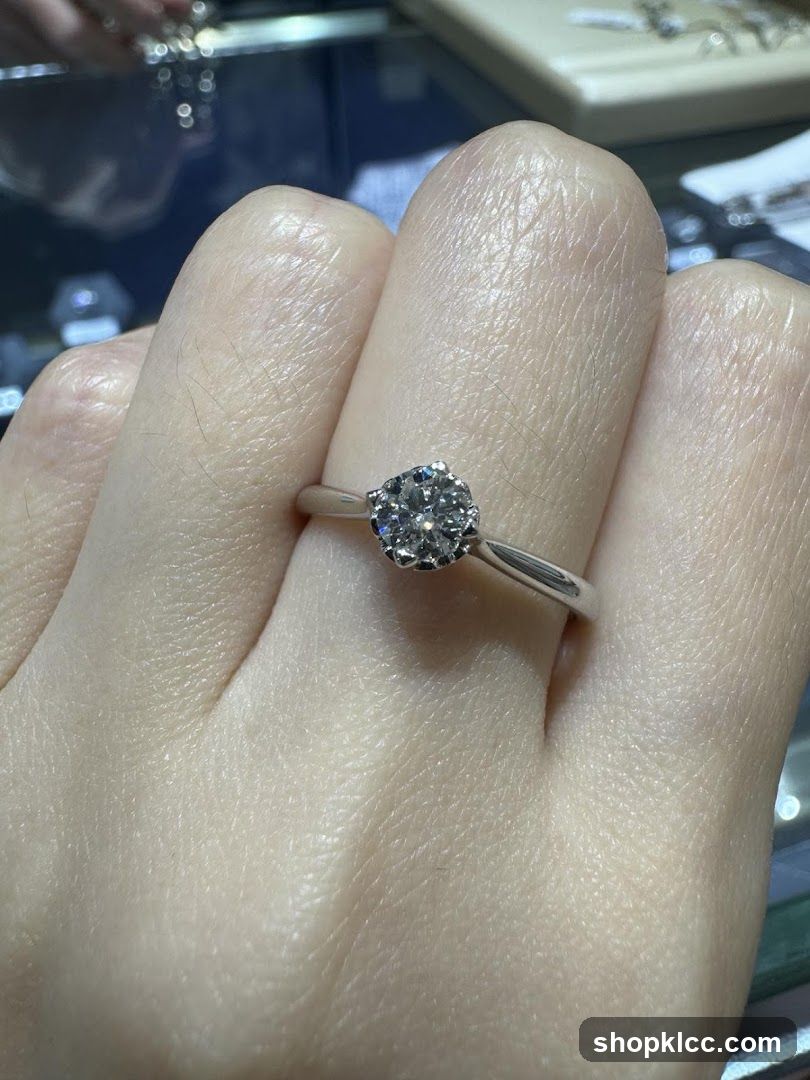 Diamond Ring on Finger
