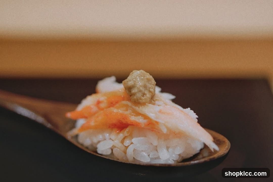 Sushi on a wooden spoon