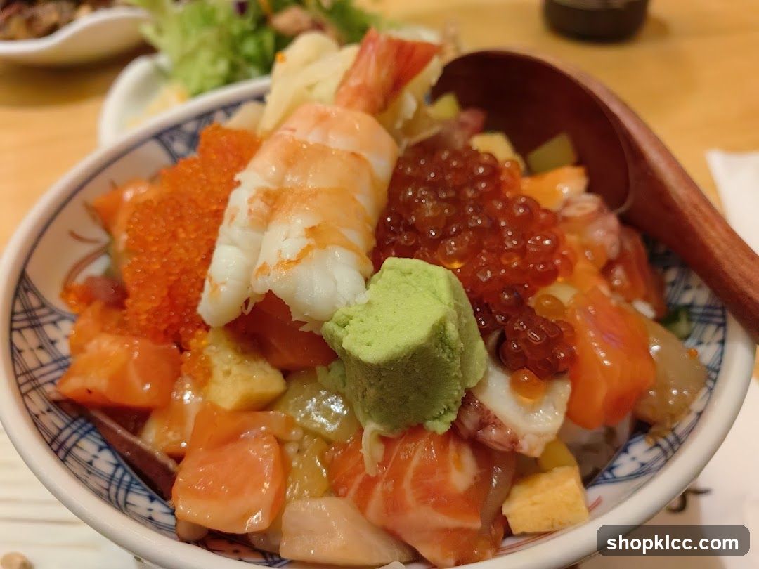 Sashimi Bowl with Shrimp and Caviar