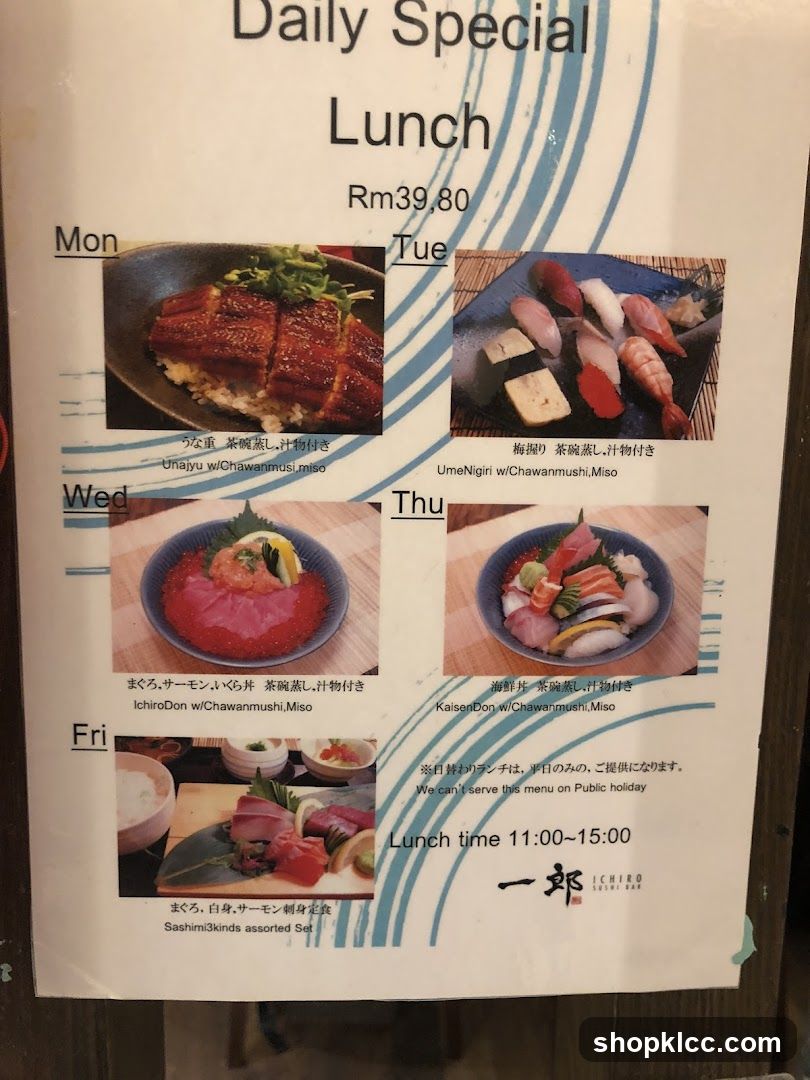 Daily Special Lunch Menu