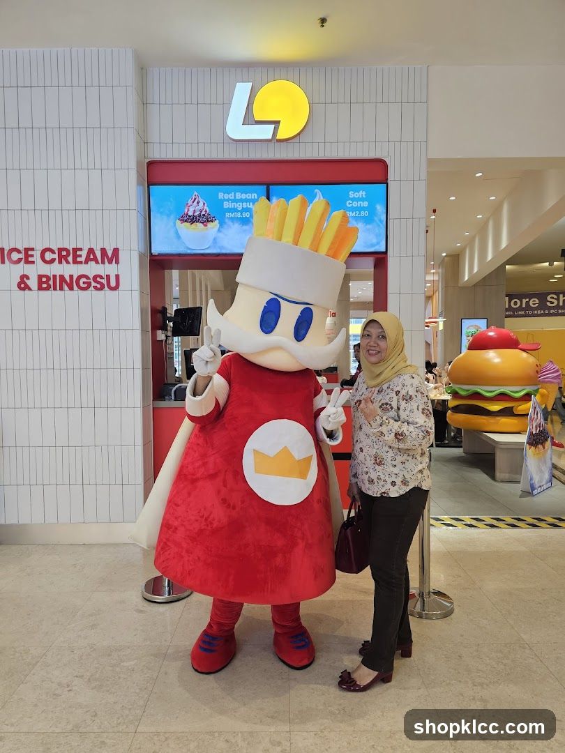 Mascot and Customer at Ice Cream Shop