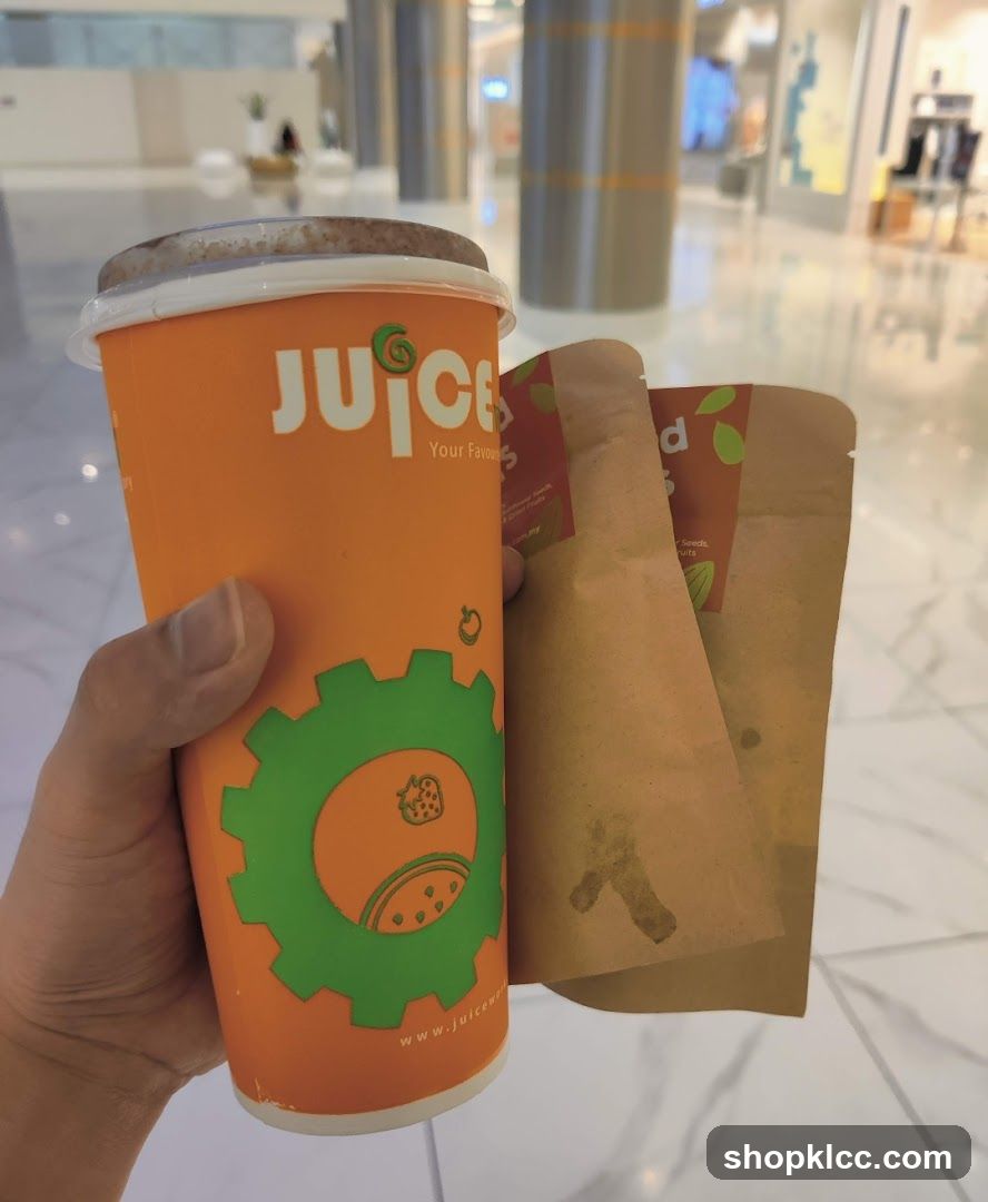 Juice Cup and Packaged Snacks