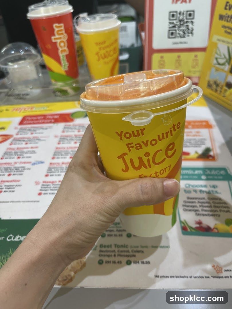 Juice Cup and Menu