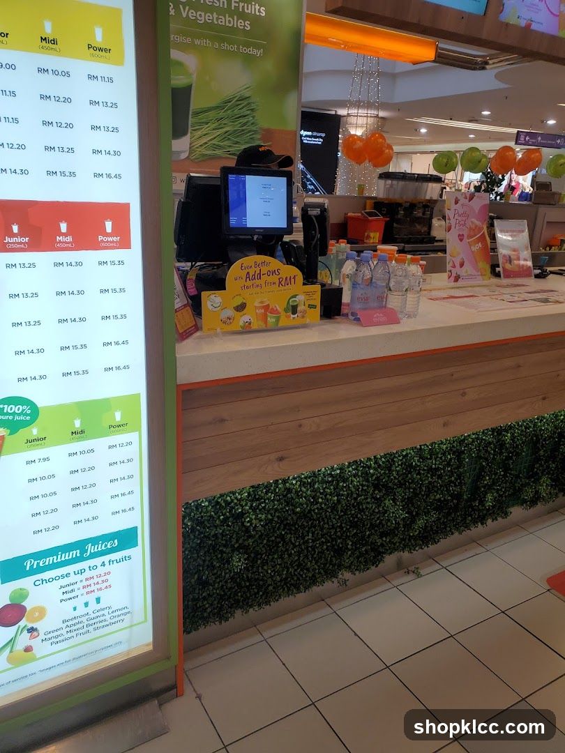 Juice Menu