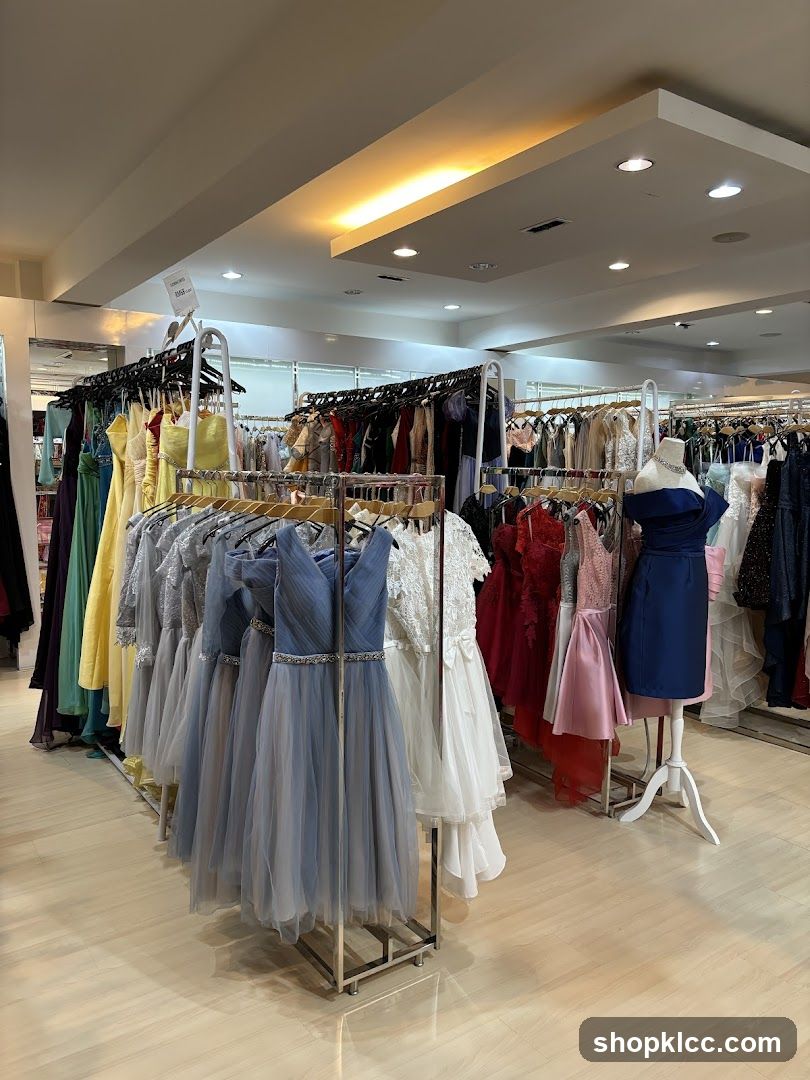 Dresses on Display Racks