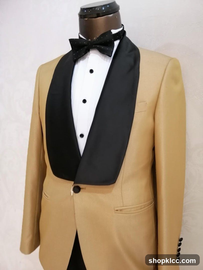 Tan Tuxedo with Black Lapels