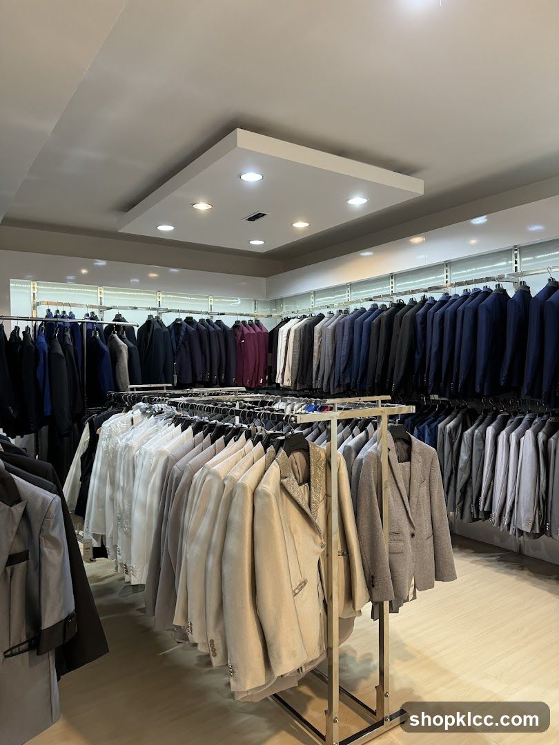 Suits on Display Racks