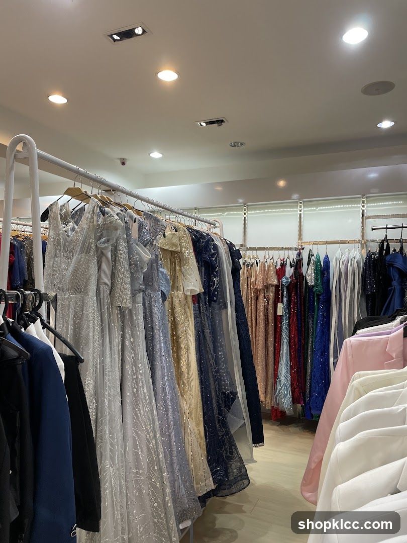 Dresses on Display Racks