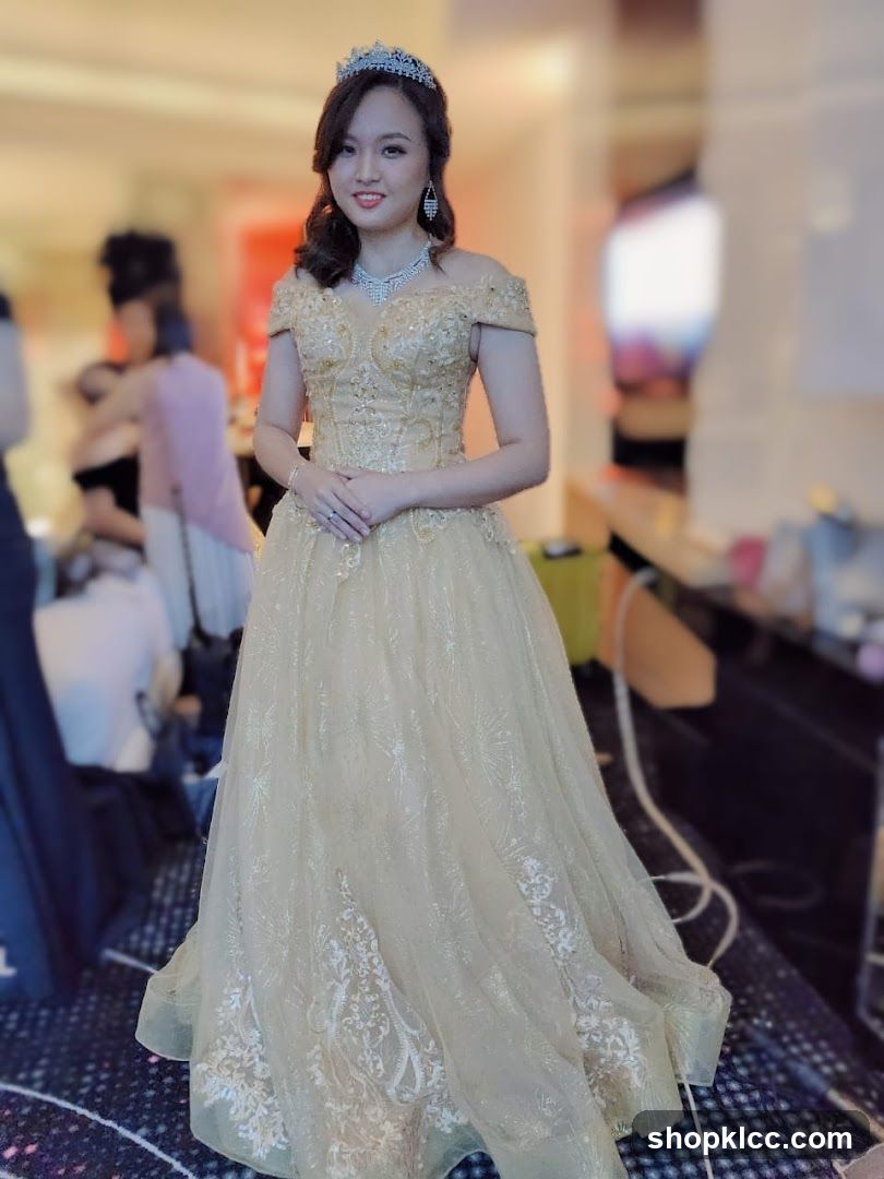 Woman in a golden gown