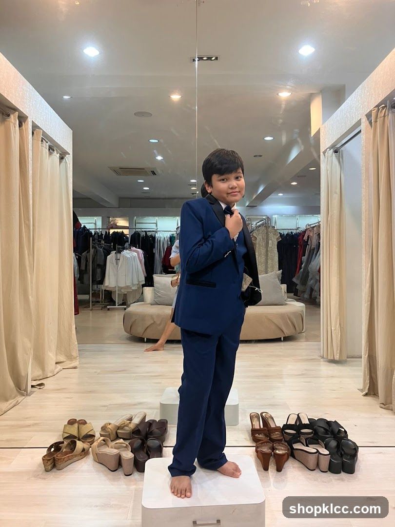 Boy in a blue suit