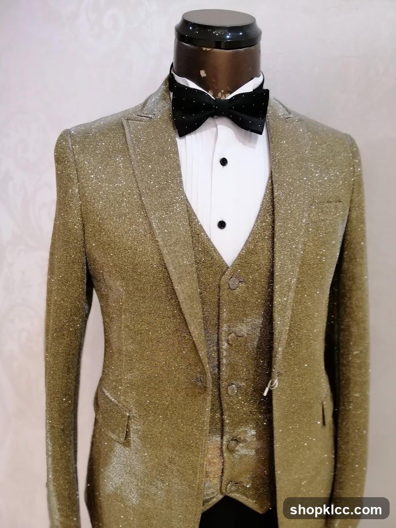 Sparkly Gold Suit on Mannequin