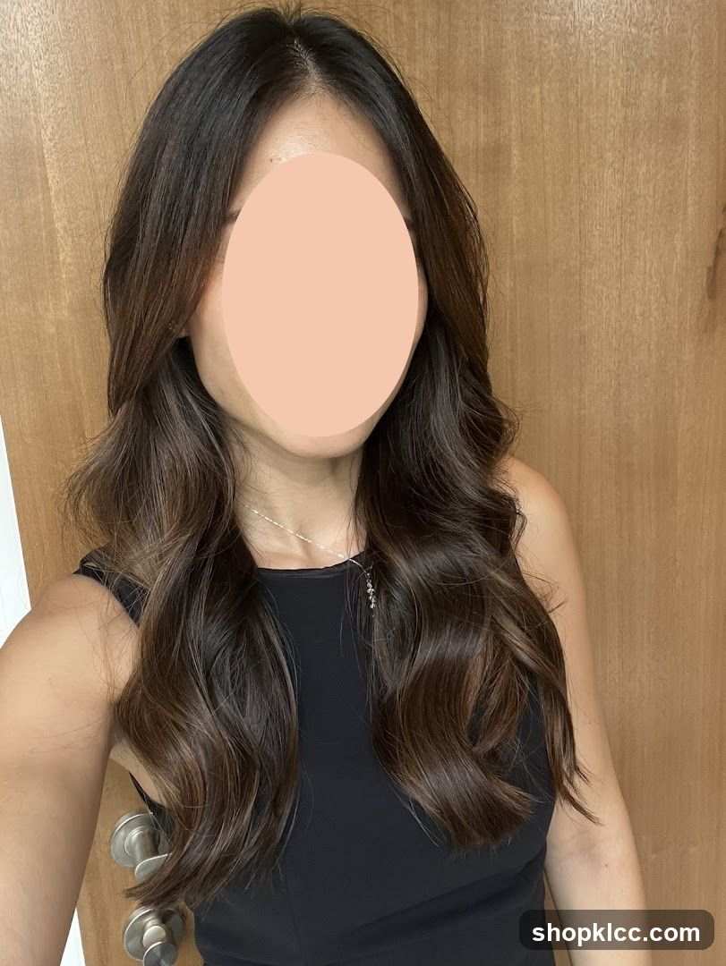 Woman with long wavy hair