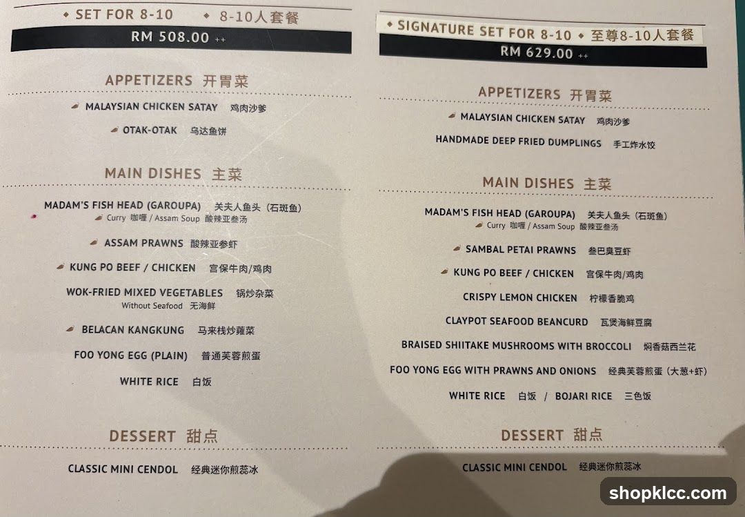 Set Menus