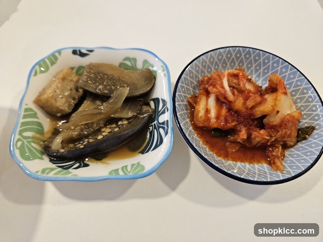 Side Dishes with Kimchi and Eggplant