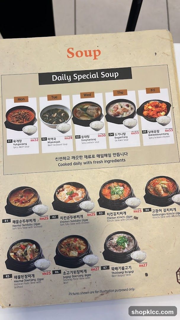 Soup Menu