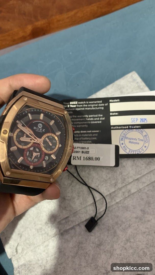 Buzz Watch Display with Warranty Card