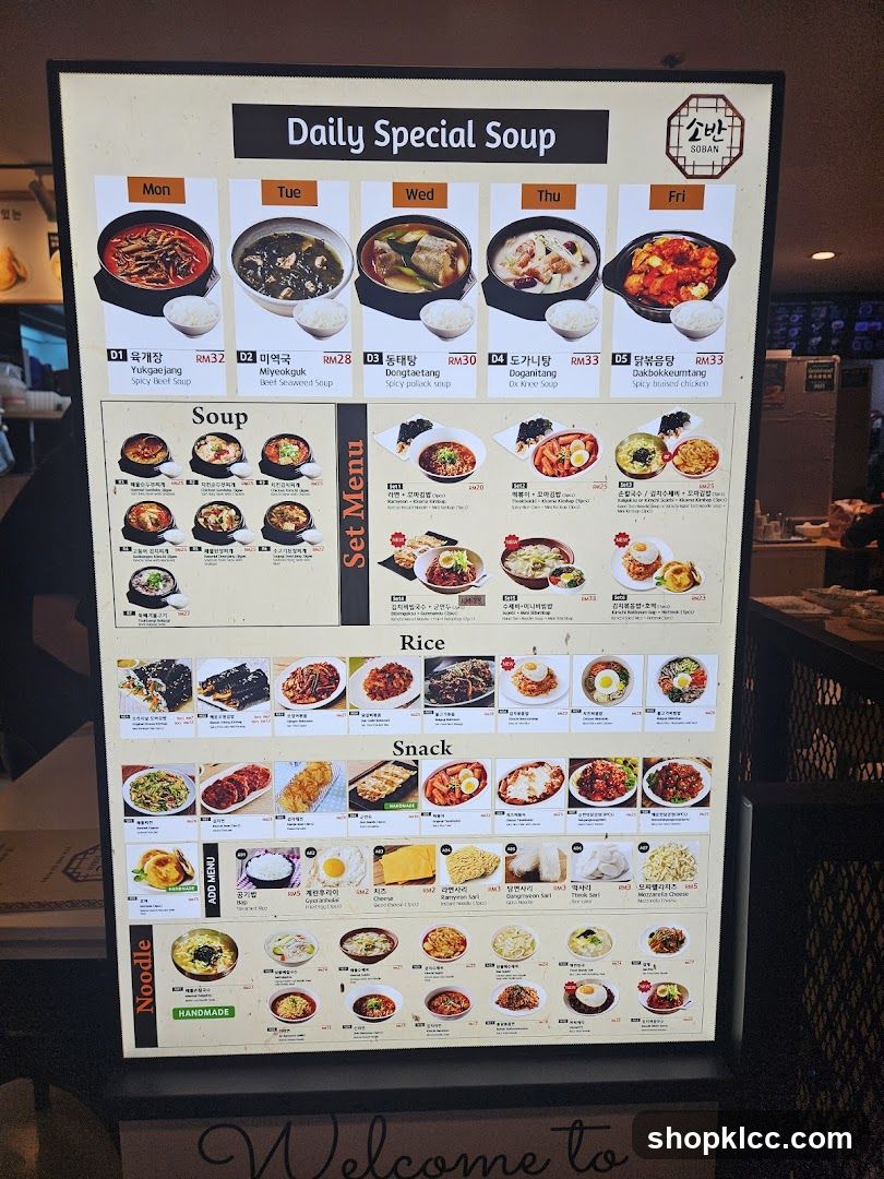 Daily Special Soup Menu Board