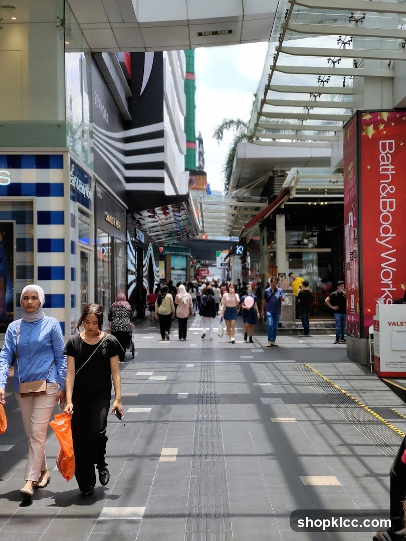 People walking in a shopping arcade