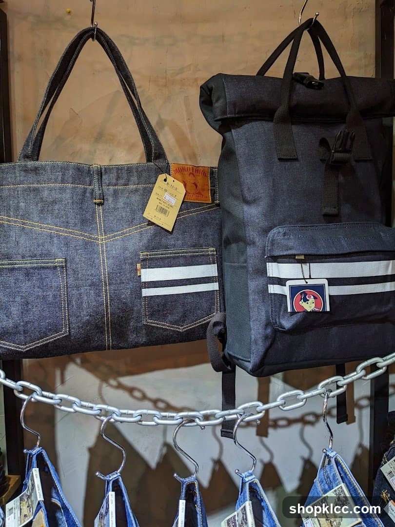 Denim Bags and Jeans Display