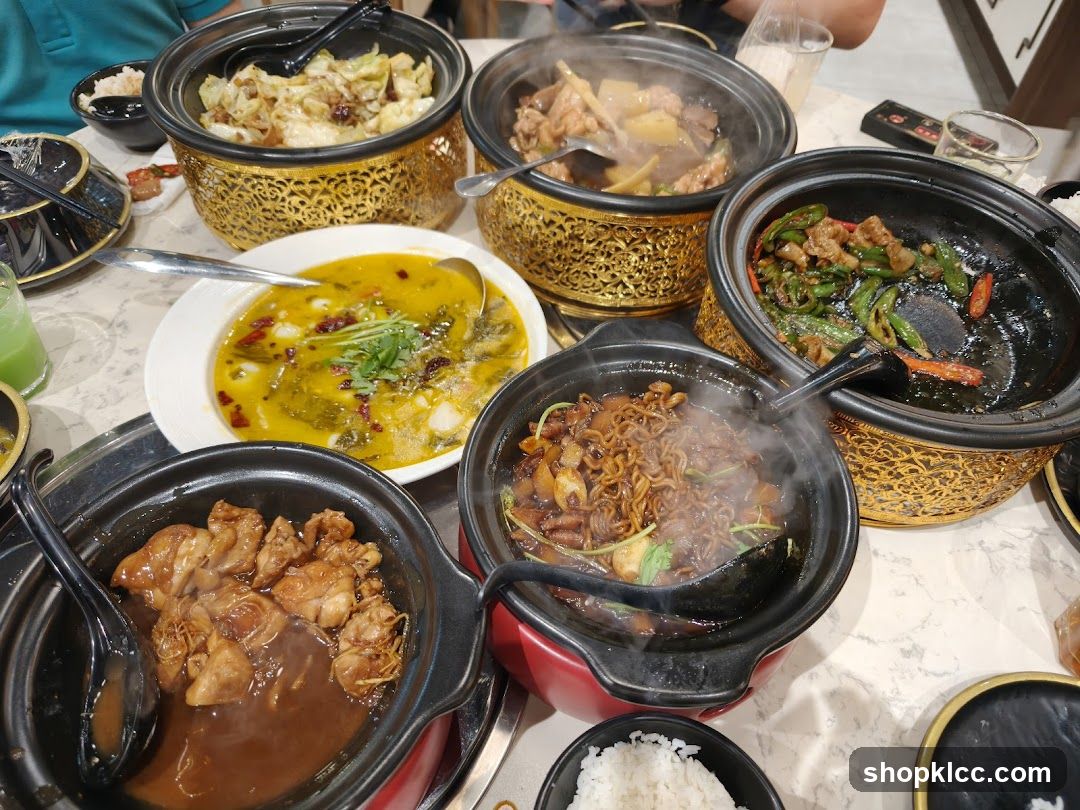 Various Dishes Served in Pots