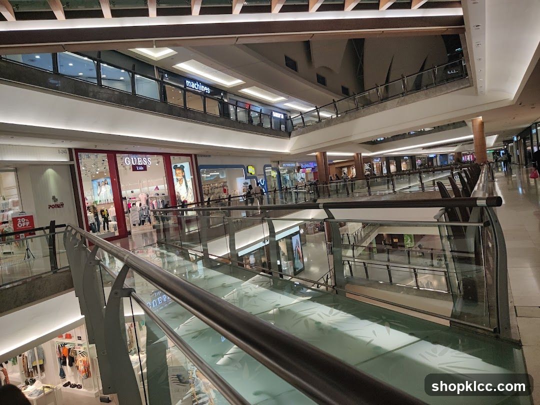 Interior of a multi-level shopping mall