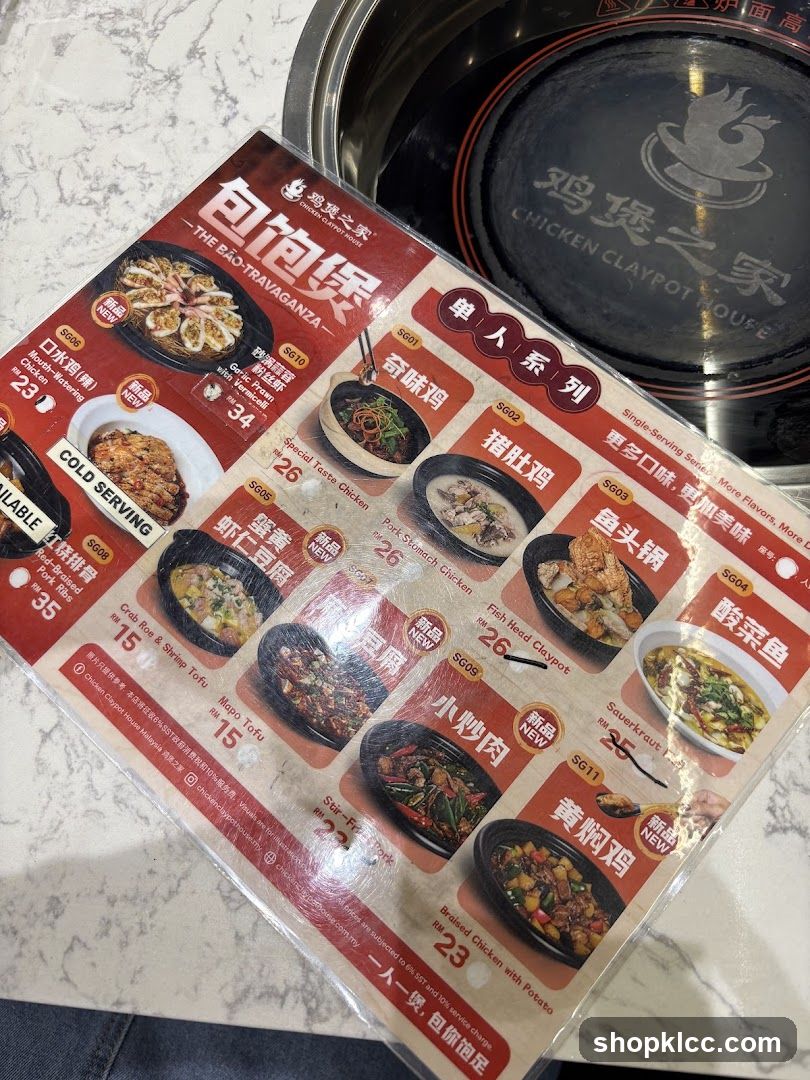 Chicken Claypot House Menu
