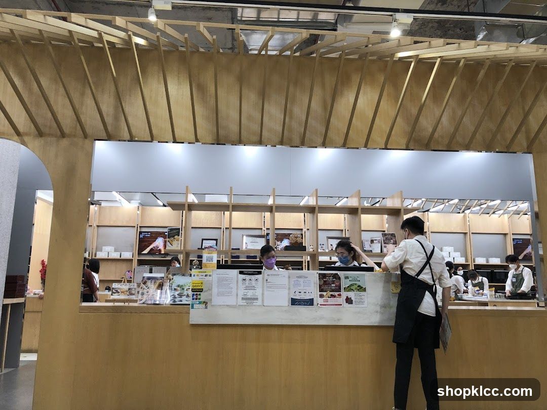 Counter with staff and displays