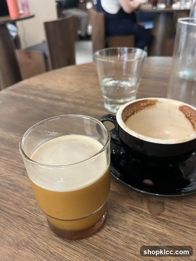 Coffee and Water on Table