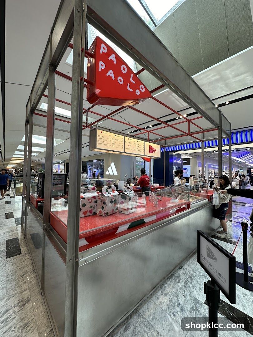 Gelato stand with signage