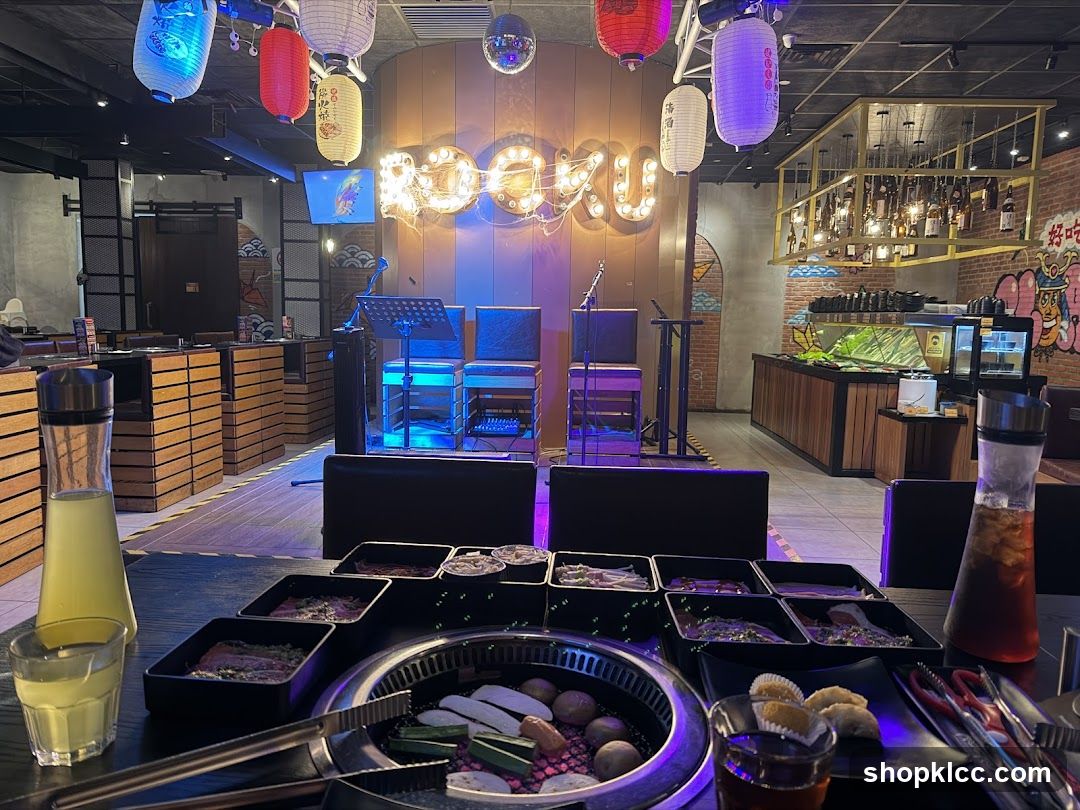 Restaurant Interior with Grills and Drinks