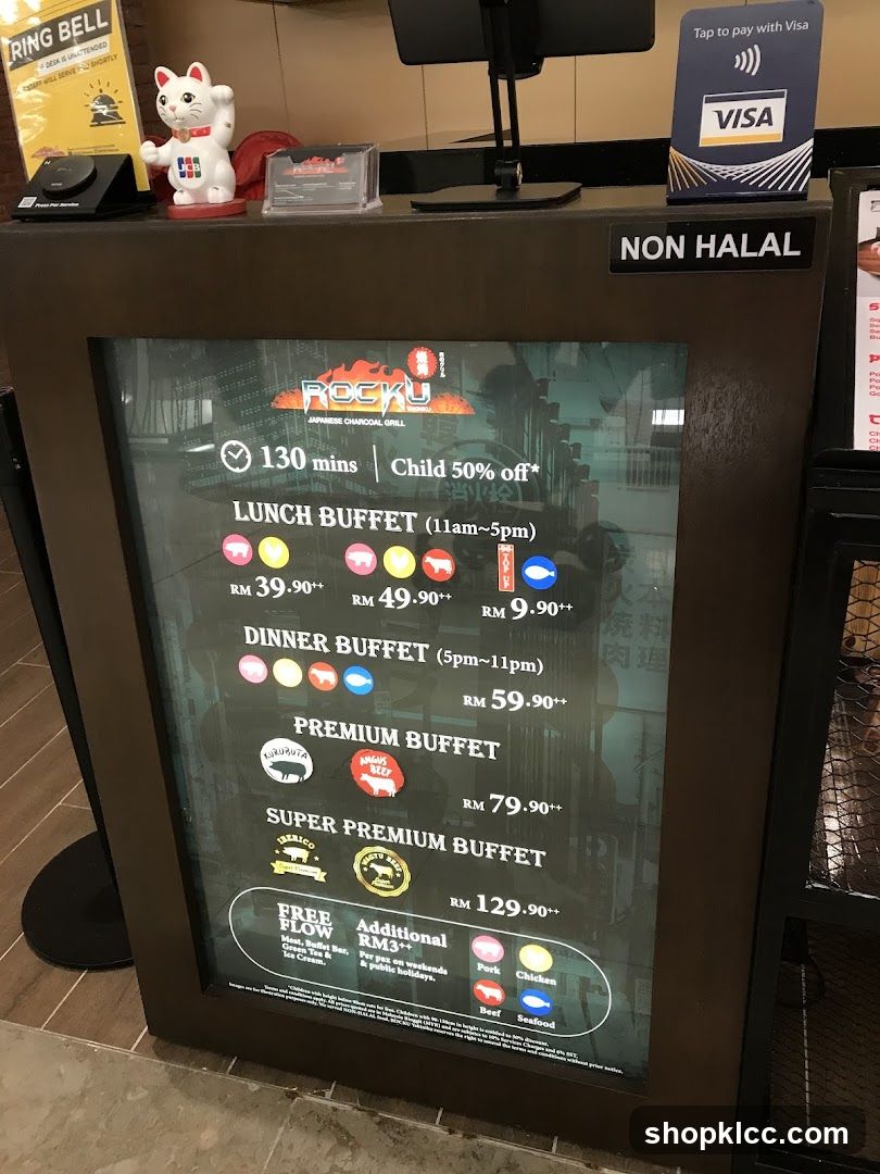 ROCKU Japanese Charcoal Grill Menu