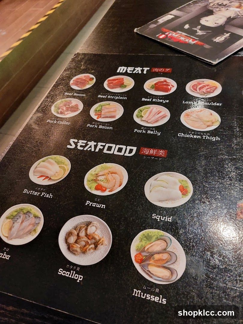 Meat and Seafood Menu