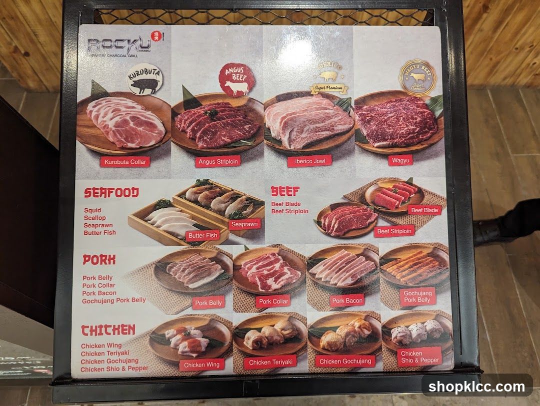 Rocku Japanese Charcoal Grill Menu