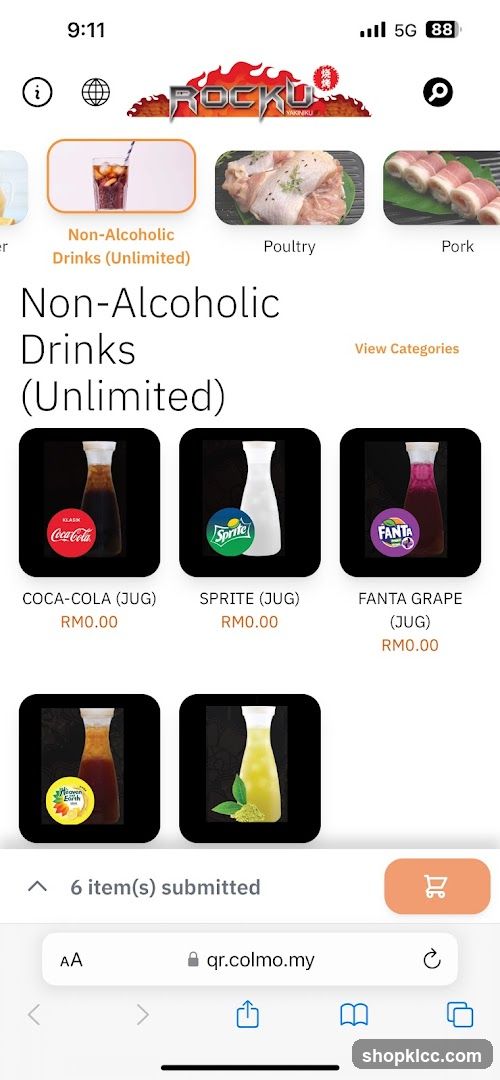 Non-Alcoholic Drinks Menu